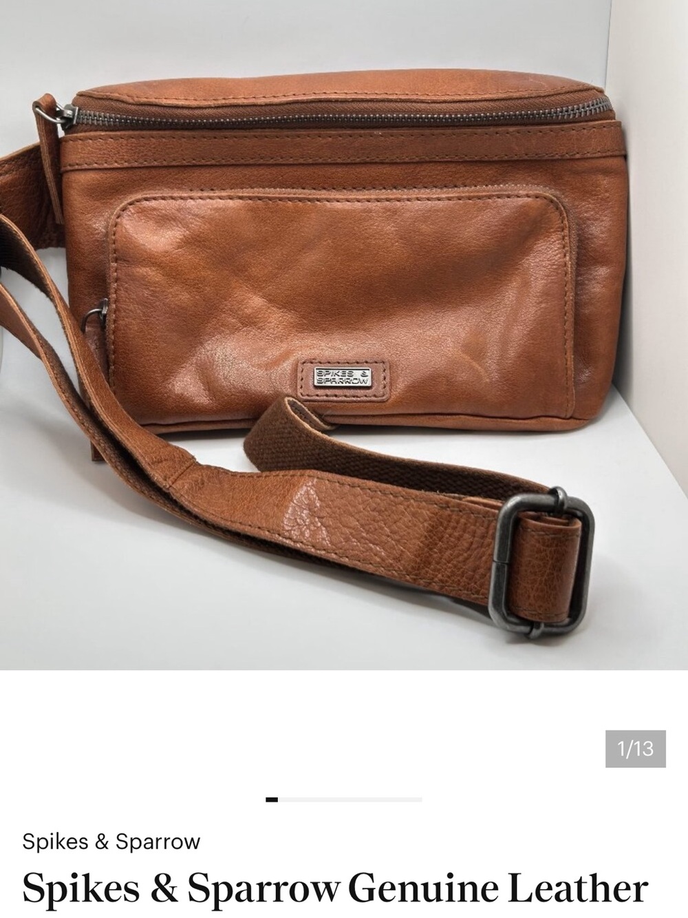 Spikes & Sparrow Genuine Leather Tan Belt Bag